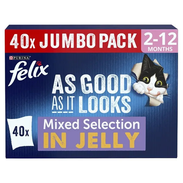FELIX As Good As It Looks Kitten Mixed Selection in Jelly 40 x 85g