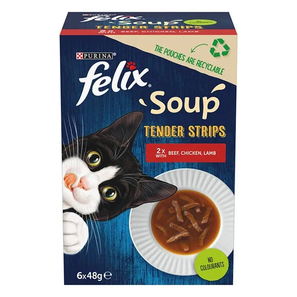 Felix Soup Tender Strips Farm Selection Adult Wet Cat Food