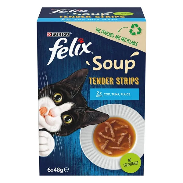Felix Soup Tender Strips Fish Selection Adult Wet Cat Food