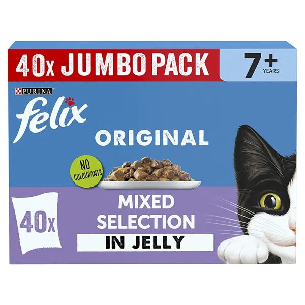 Felix Original 7+ Mixed Selection in Jelly Senior Wet Cat Food