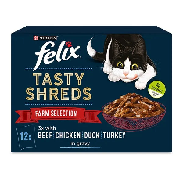 Felix Tasty Shreds Farm Selection in Gravy Adult Wet Cat Food