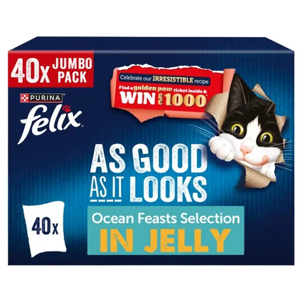 Felix As Good As It Looks Ocean Feasts Selection in Jelly Adult Wet Cat Food