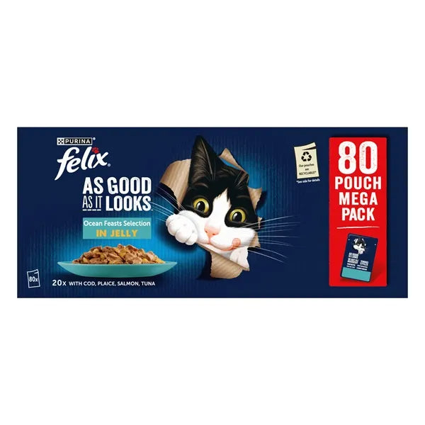 Felix As Good As It Looks Ocean Feasts Selection in Jelly Adult Wet Cat Food