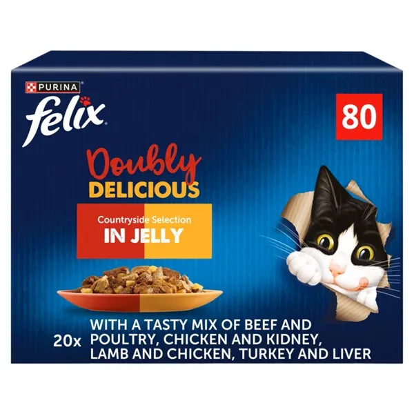 Felix Doubly Delicious Countryside Selection in Jelly Adult Wet Cat Food