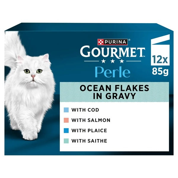 Gourmet Perle Ocean Flakes in Gravy Adult Wet Cat Food