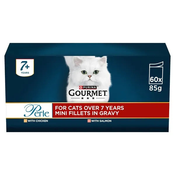 Gourmet Perle Senior 7+ Mini Fillets in Gravy Wet Cat Food