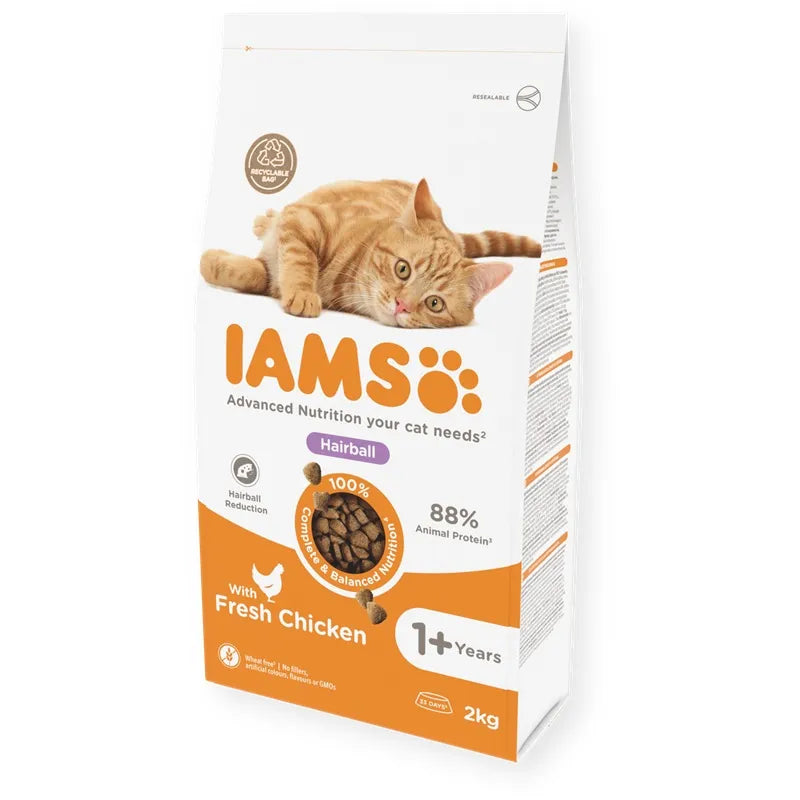 IAMS Adult Cat Hairball Reduction with Chicken Dry Cat Food
