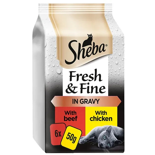 Sheba Fresh & Fine Beef & Chicken in Gravy Adult Wet Cat Food
