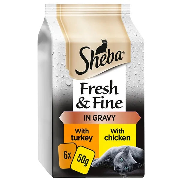 Sheba Fresh & Fine Chicken & Turkey in Gravy Adult Wet Cat Food