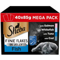 Sheba Fine Flakes Cat Pouches Fish Collection in Jelly Adult Wet Cat Food