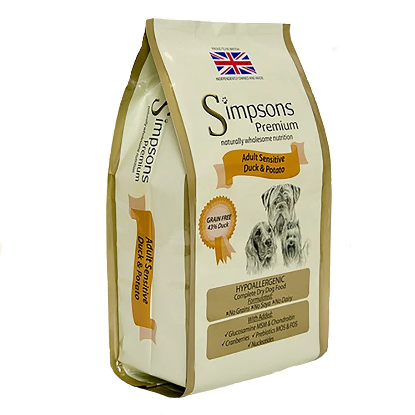 Simpsons Adult Sensitive Duck & Potato Dry Dog Food