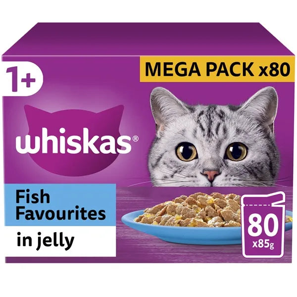 Whiskas 1+ Fish Favourites Pouches in Jelly Adult Wet Cat Food