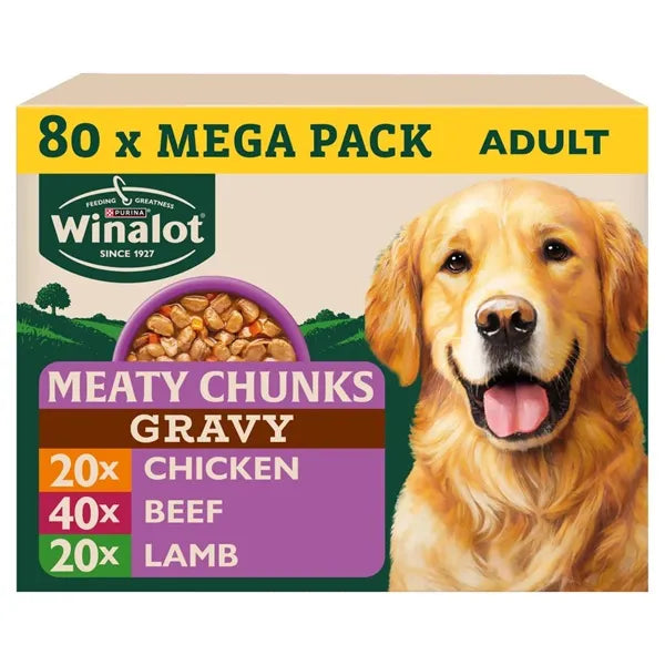 Winalot Meaty Chunks Adult Dog Food Mixed in Gravy
